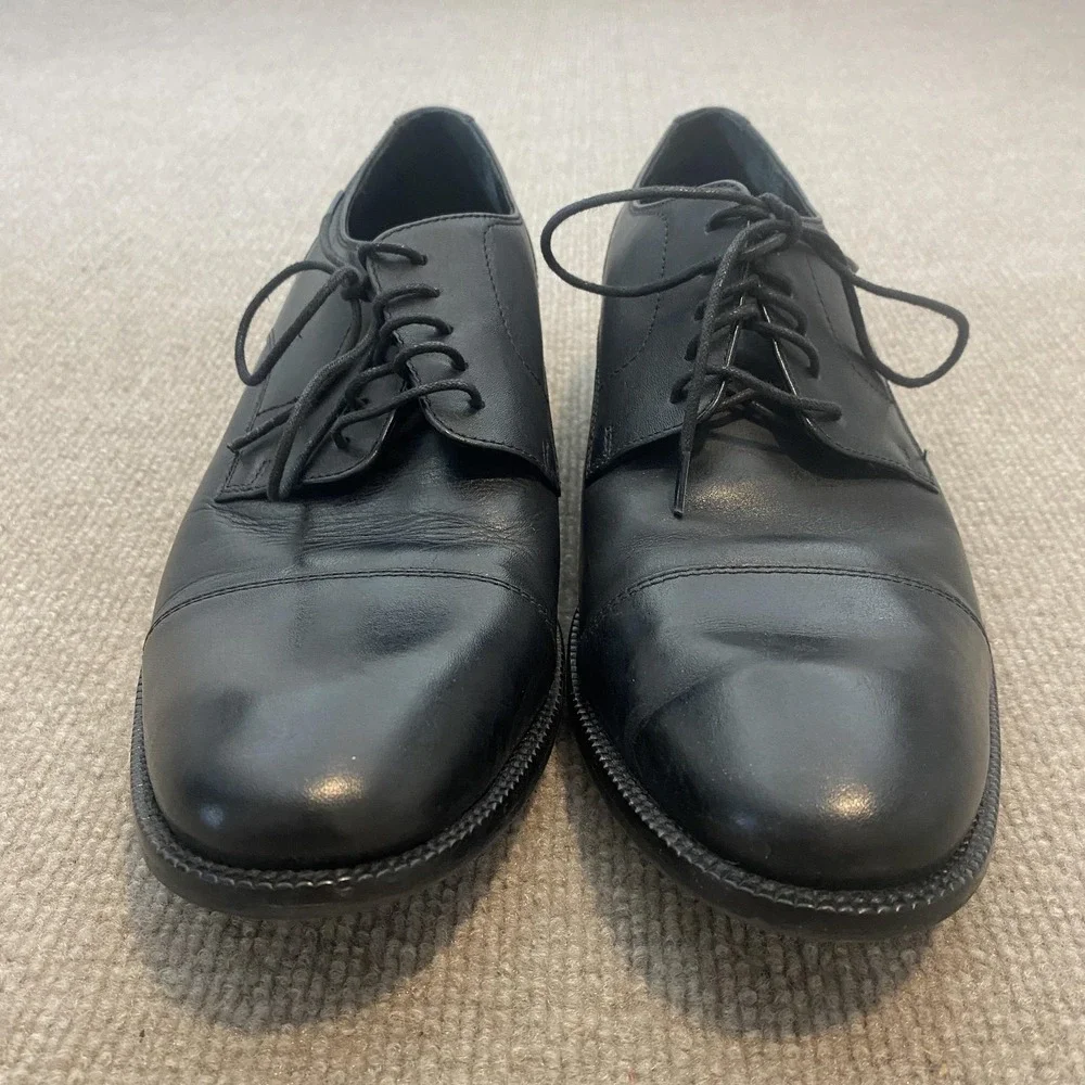 Cole Haan Shoes Mens Size 9.5 M Black Leather Cap Toe Derby Dress C24121